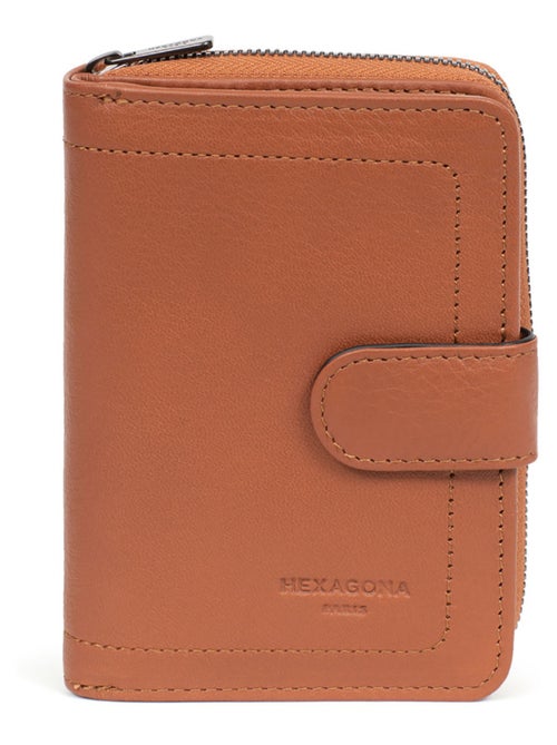 Portefeuille  2 volets  Stop RFID  Cuir SAUVAGE - Kiabi