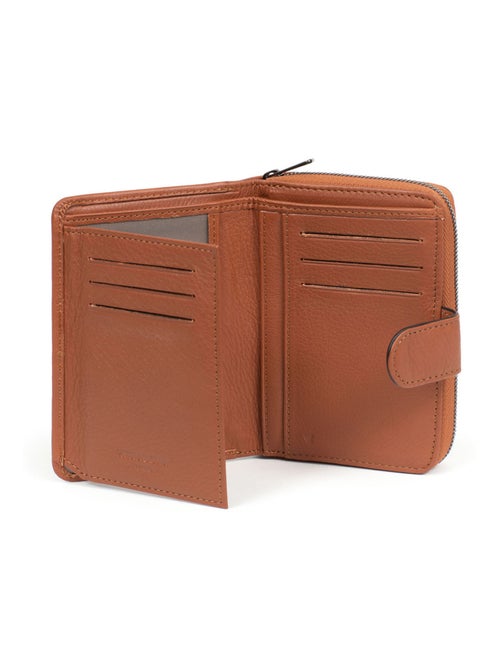 Portefeuille  2 volets  Stop RFID  Cuir SAUVAGE - Kiabi