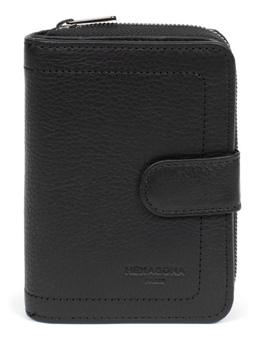 Portefeuille  2 volets  Stop RFID  Cuir SAUVAGE - Kiabi