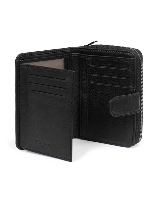 Portefeuille  2 volets  Stop RFID  Cuir SAUVAGE - Kiabi