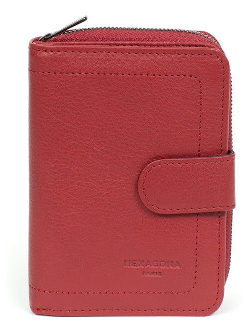 Portefeuille  2 volets  Stop RFID  Cuir SAUVAGE - Kiabi