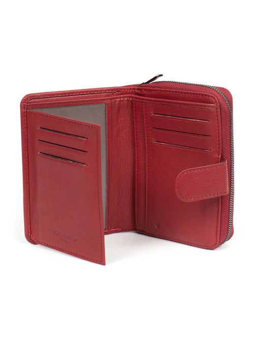 Portefeuille  2 volets  Stop RFID  Cuir SAUVAGE - Kiabi