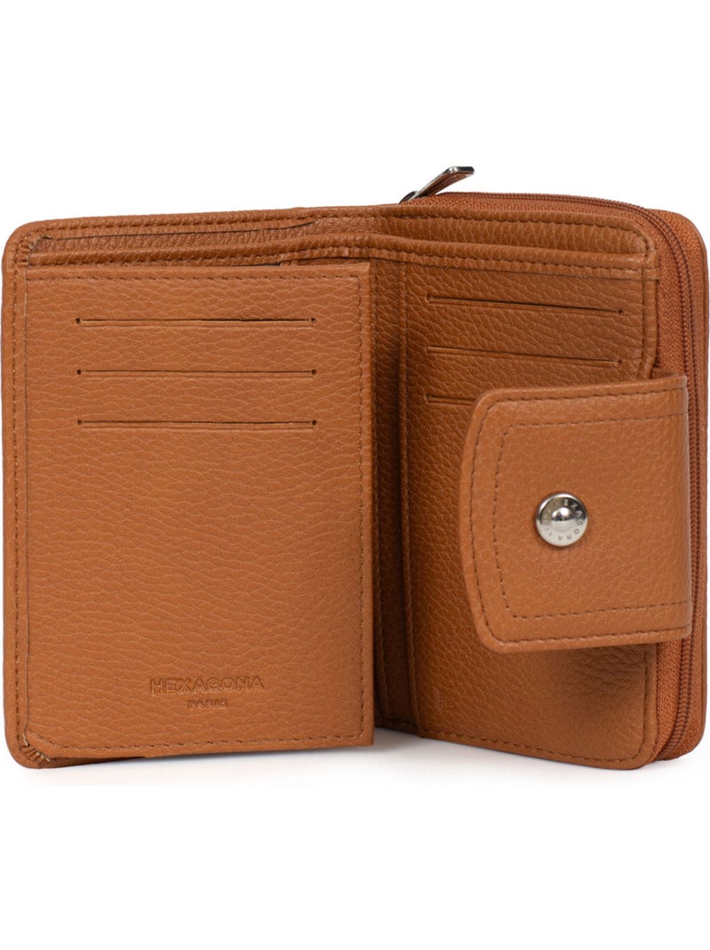 Portefeuille  2 volets  Stop RFID MAYA Marron caramel - Kiabi