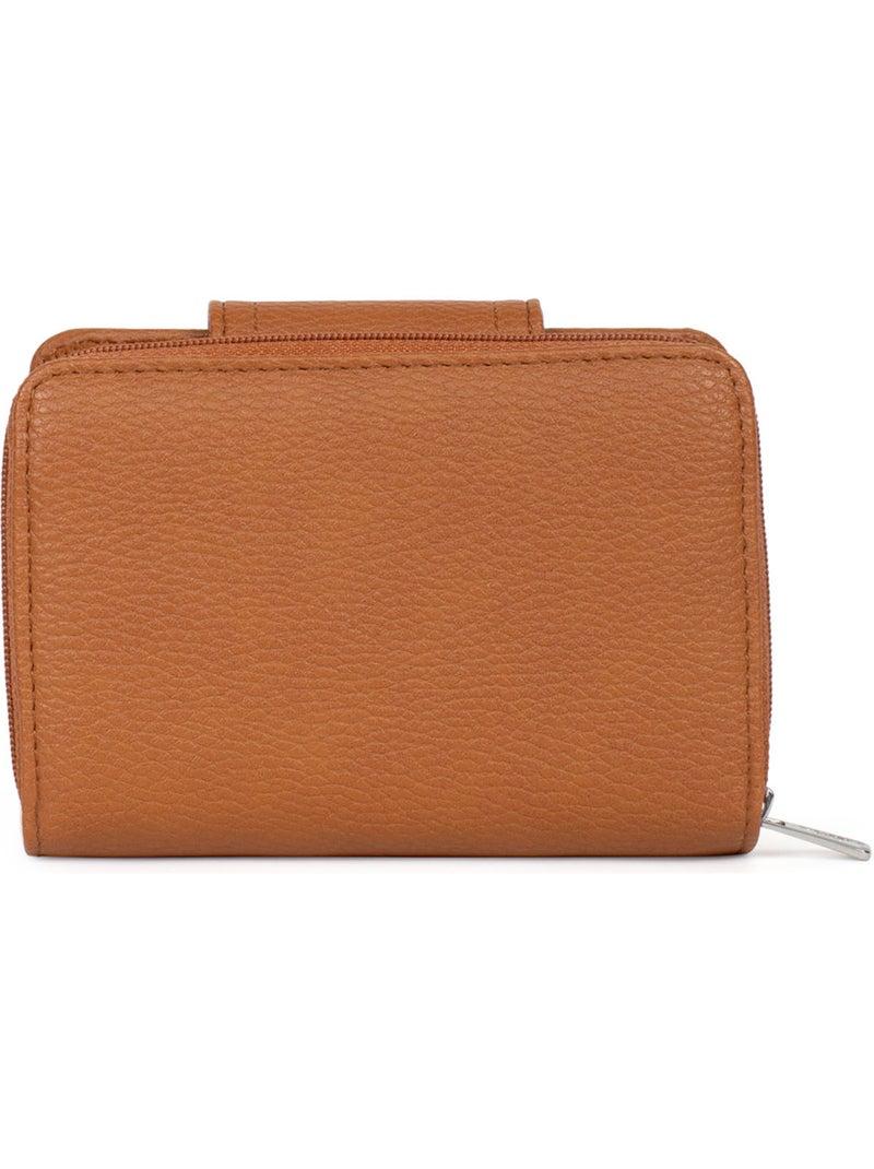 Portefeuille  2 volets  Stop RFID MAYA Marron caramel - Kiabi