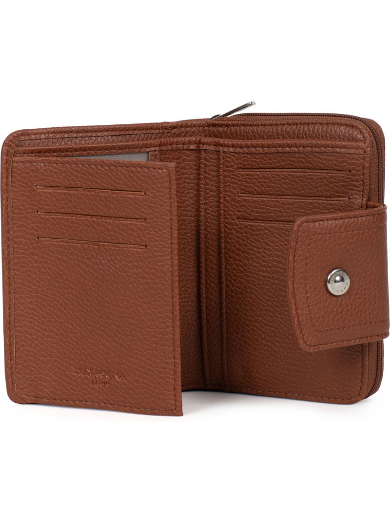 Portefeuille  2 volets  Stop RFID MAYA Marron foncé - Kiabi