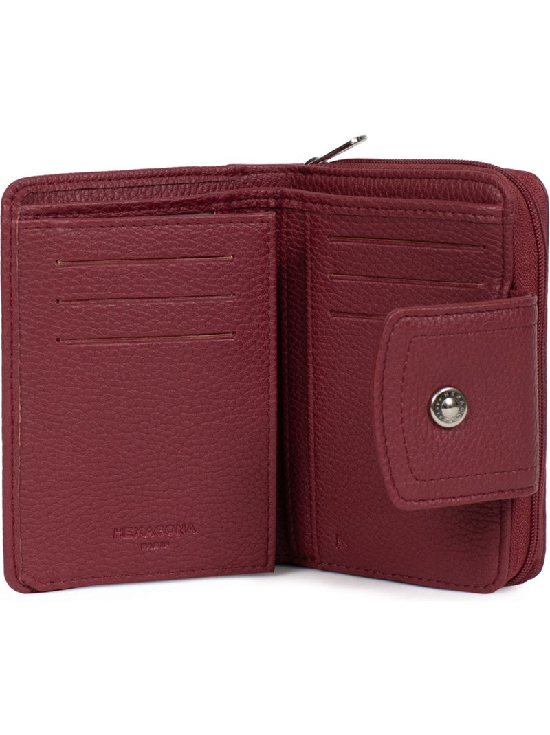 Portefeuille  2 volets  Stop RFID MAYA Rouge carmin - Kiabi