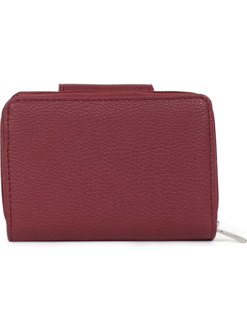 Portefeuille  2 volets  Stop RFID MAYA Rouge carmin - Kiabi