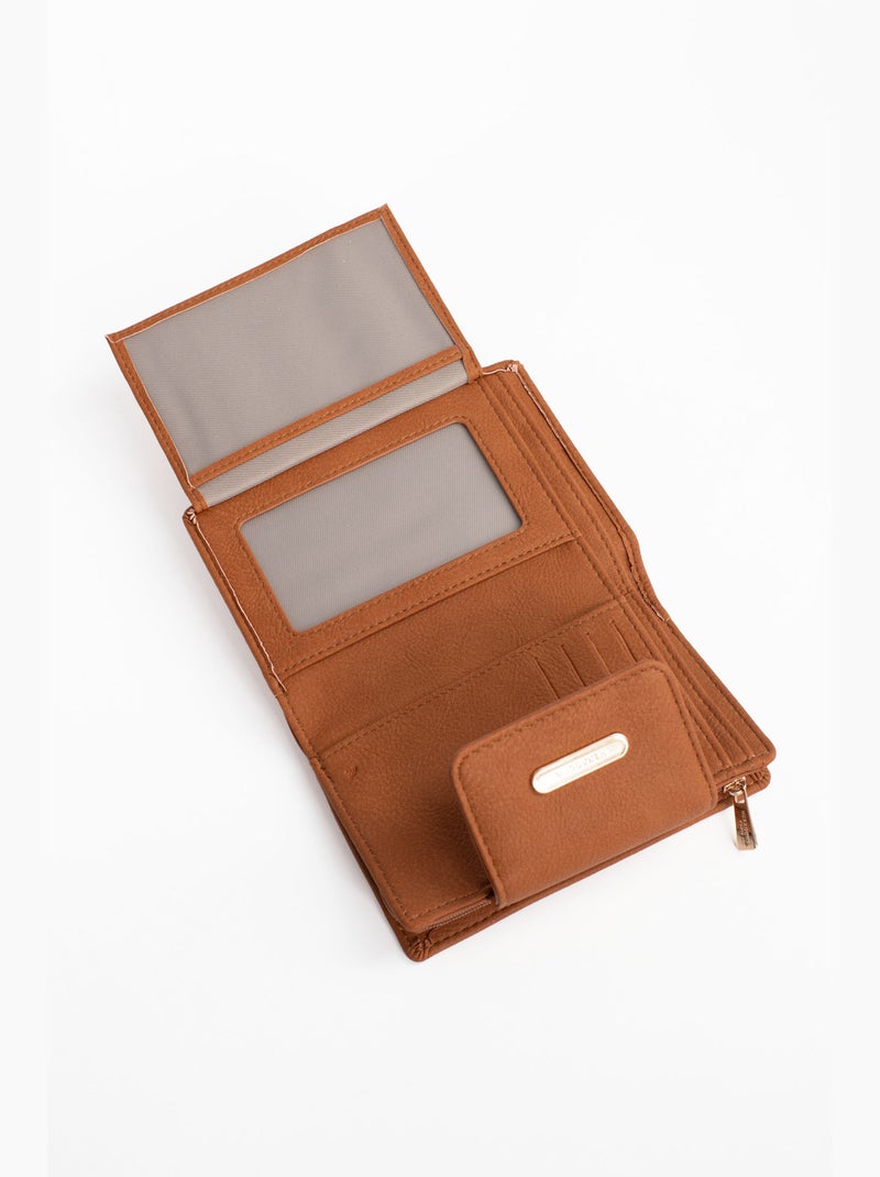 Portefeuille  2 volets  Stop RFID MOLY Marron caramel - Kiabi