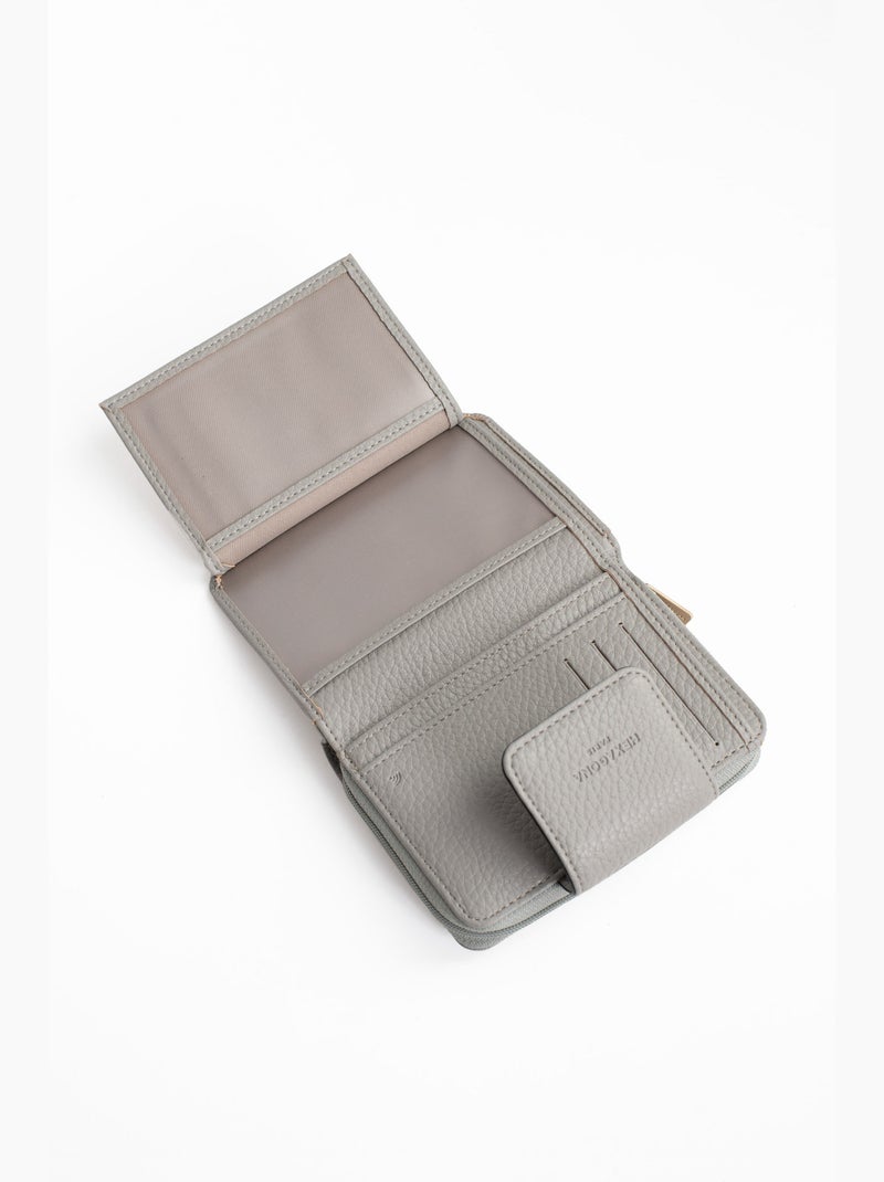 Portefeuille  2 volets  Stop RFID ZORA Gris clair - Kiabi