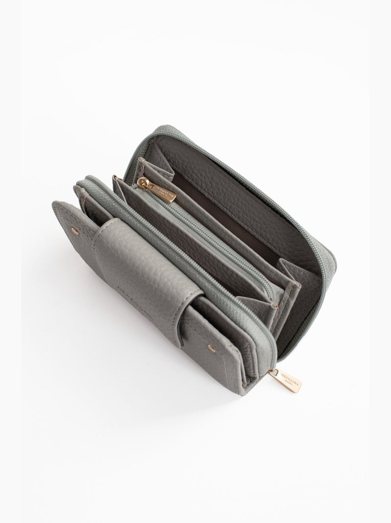 Portefeuille  2 volets  Stop RFID ZORA Gris clair - Kiabi
