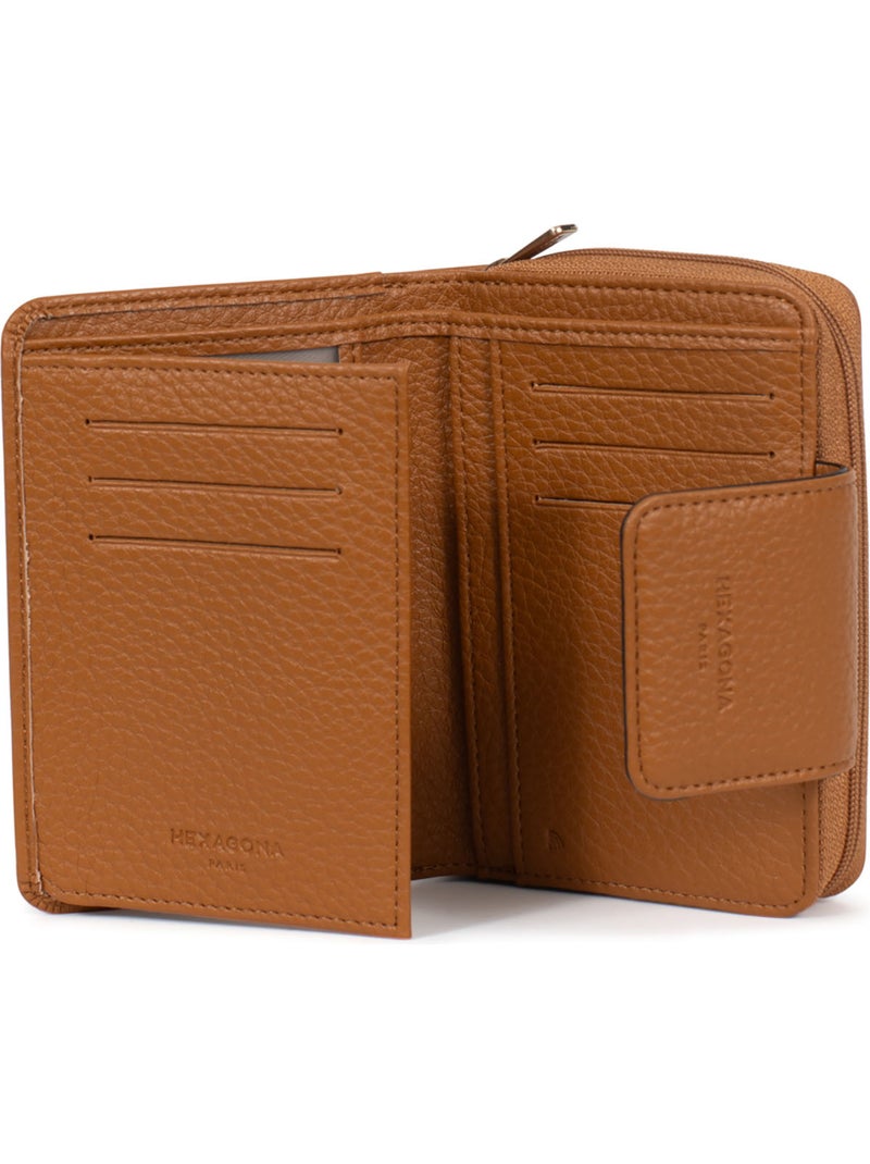 Portefeuille  2 volets  Stop RFID ZORA Marron caramel - Kiabi