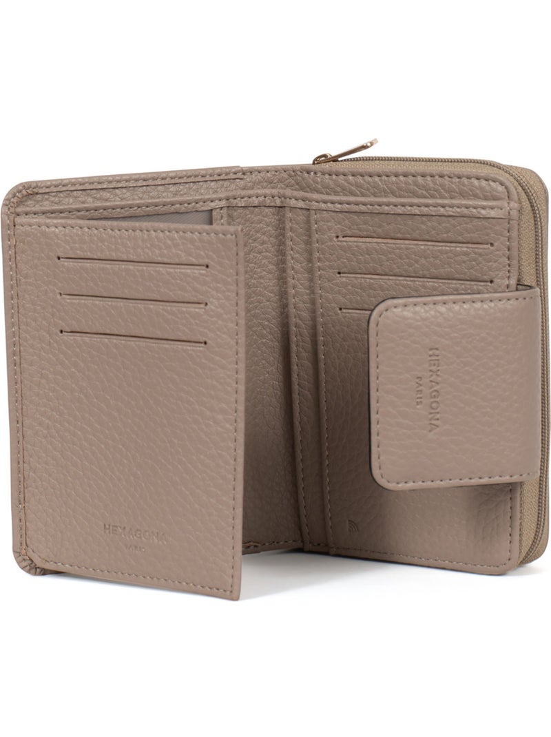 Portefeuille  2 volets  Stop RFID ZORA Taupe - Kiabi