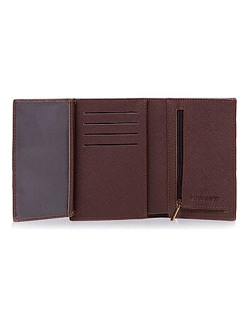 Portefeuille 3 volets homme marron Isotoner