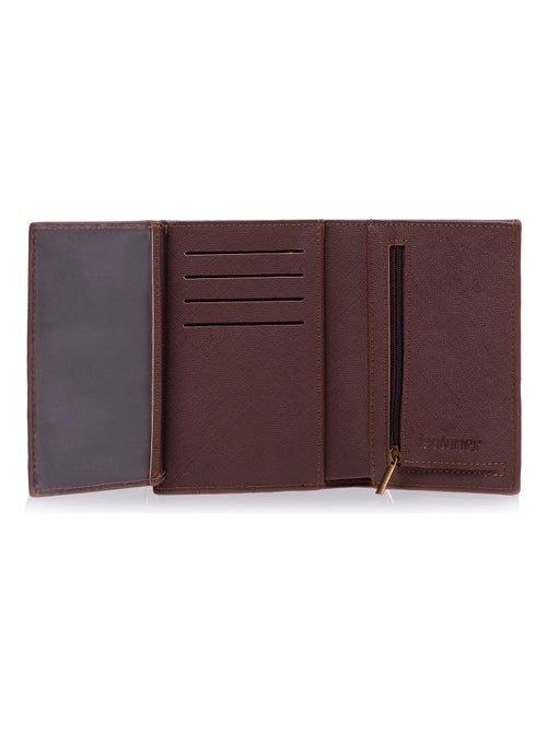 Portefeuille 3 volets homme marron Isotoner - Kiabi