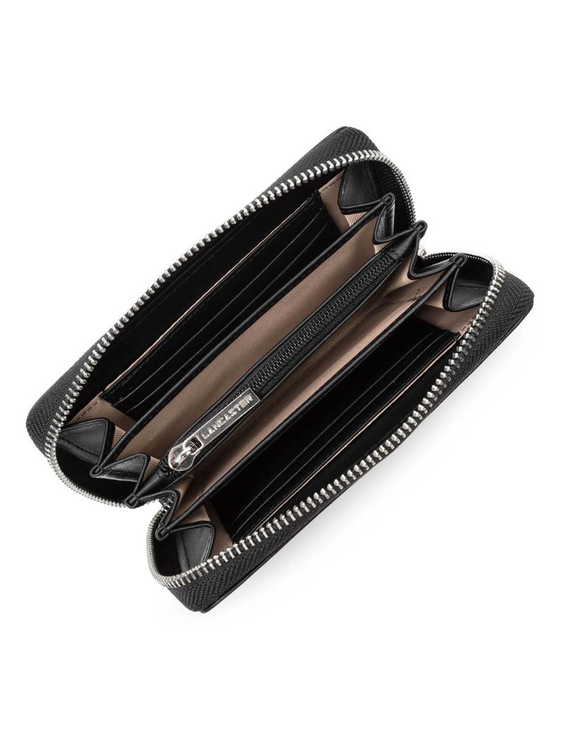 Portefeuille à zippe cuir Paris PM Lancaster 131-025 Noir - Kiabi