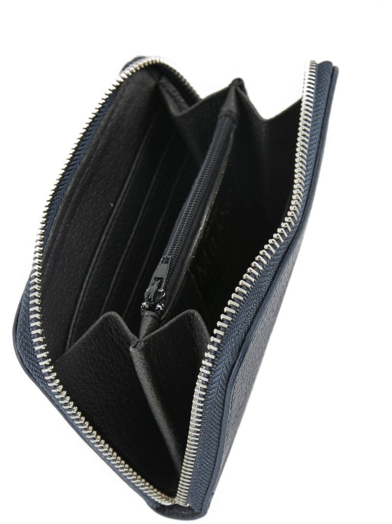Portefeuille Caviar Cuir Milano Cuir De Vachette Bleu électrique - Kiabi