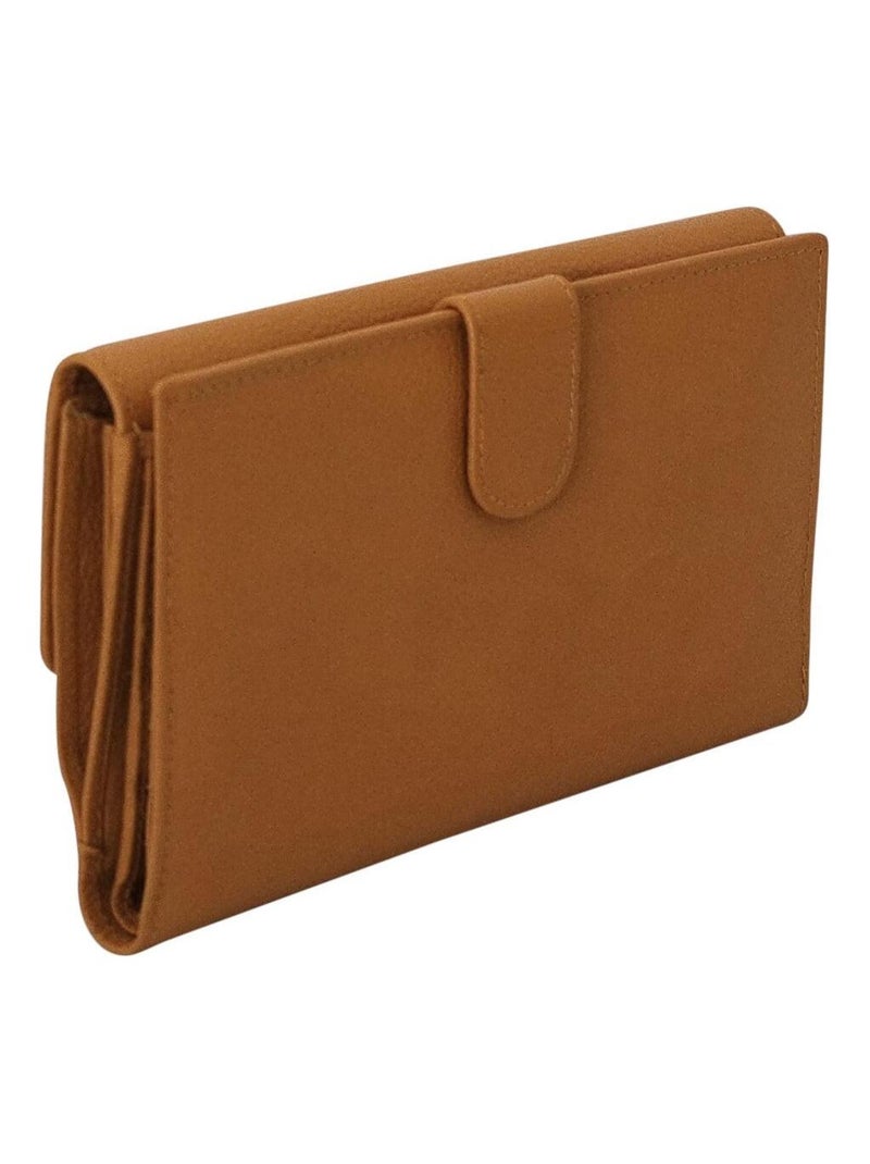 Portefeuille compagnon cuir JOPLIN Jaune moutarde - Kiabi