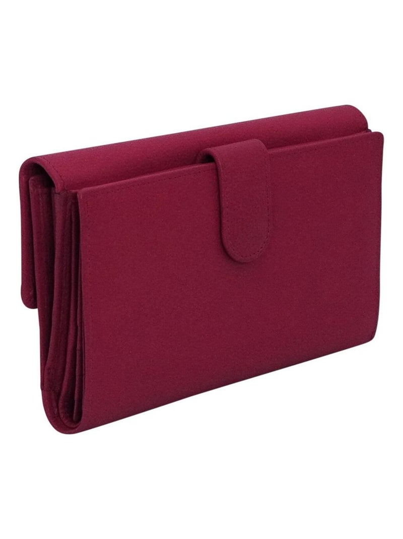 Portefeuille compagnon cuir JOPLIN Rose fushia - Kiabi