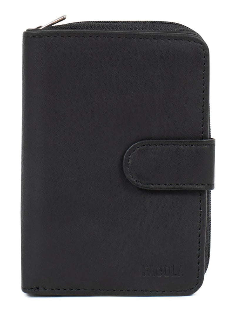 Portefeuille Cuir 2 Volets Stop RFID Femme Noir - Kiabi