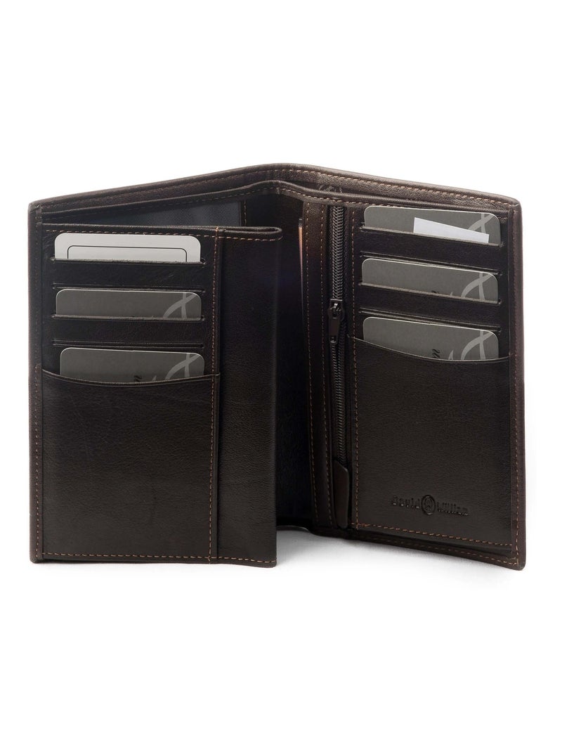 Portefeuille cuir Coulter David William Marron - Kiabi