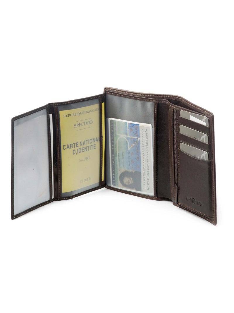 Portefeuille cuir Coulter David William Marron - Kiabi