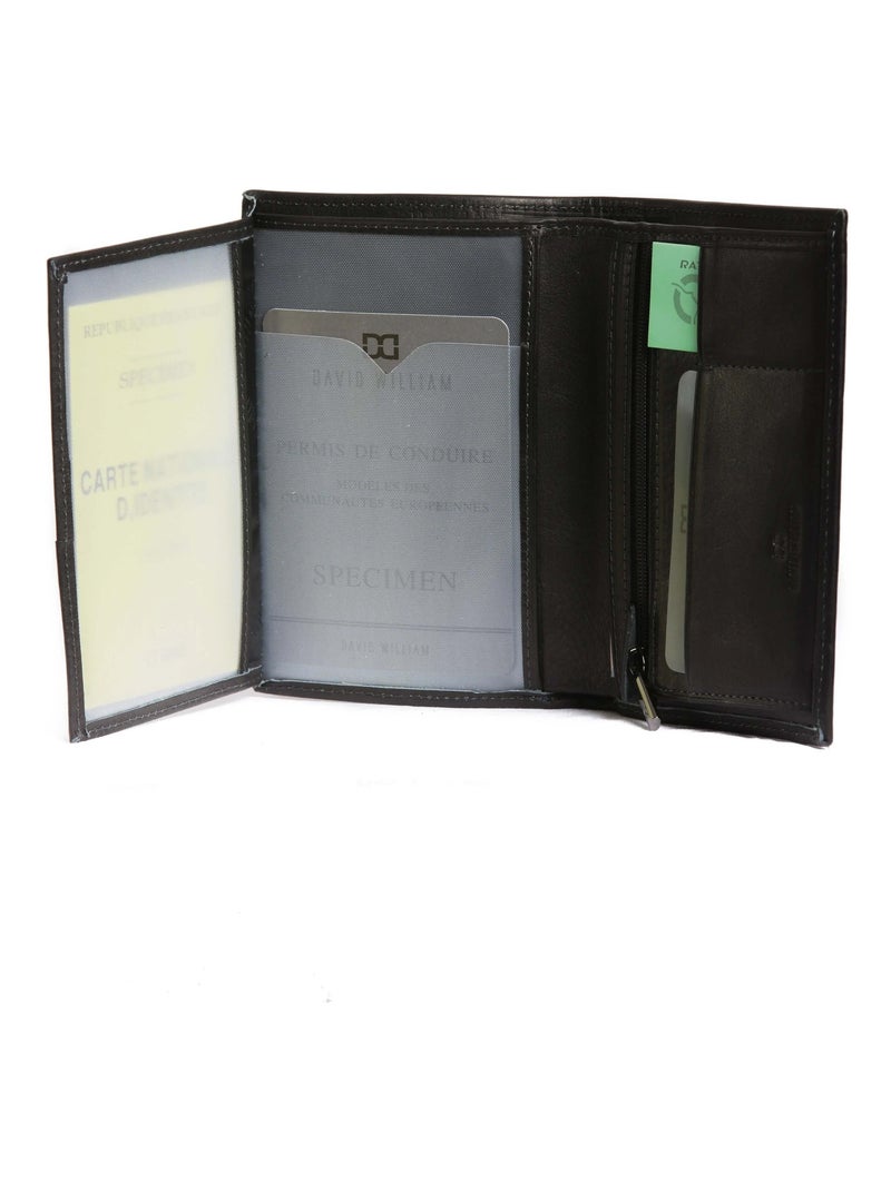 Portefeuille cuir Coulter David William Noir - Kiabi