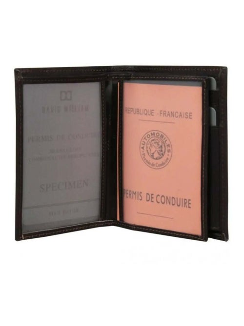 Portefeuille cuir David William D5344 - Kiabi