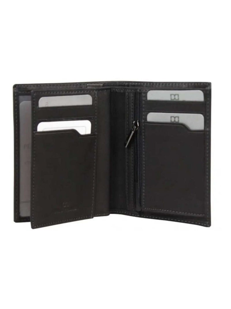 Portefeuille cuir David William D5344 Noir - Kiabi