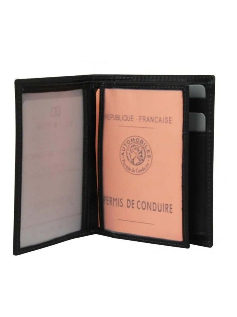 Portefeuille cuir David William D5344 Noir - Kiabi