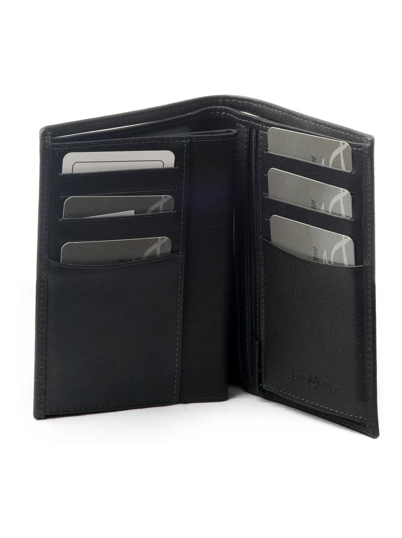 Portefeuille cuir David William  Deco anti piratage Noir - Kiabi