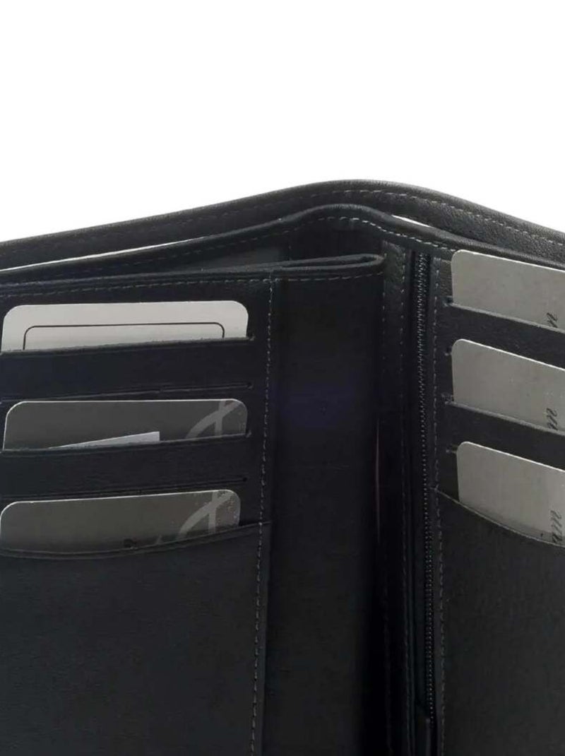 Portefeuille cuir David William  Deco anti piratage Noir - Kiabi