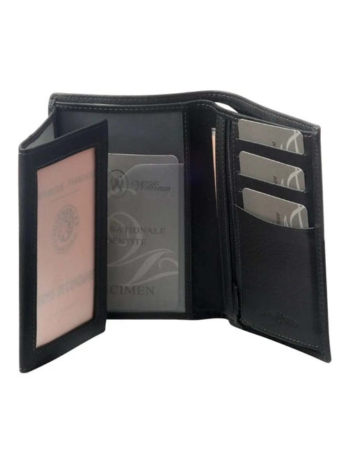 Portefeuille cuir David William  Deco anti piratage - Kiabi