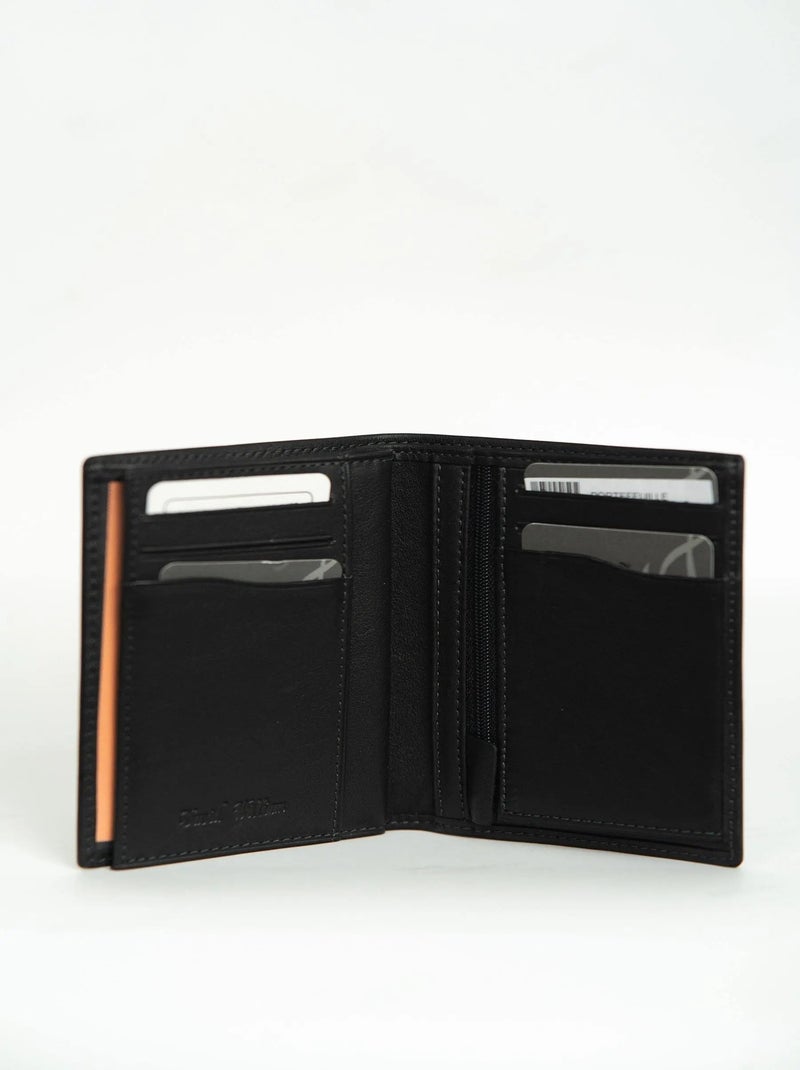 Portefeuille cuir Européen Annan  David William Noir - Kiabi