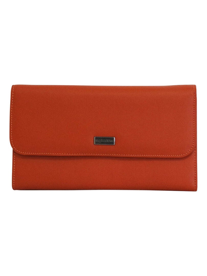 Portefeuille cuir ROSEVILLE Orange - Kiabi