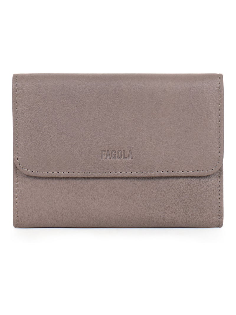 Portefeuille Cuir Stop RFID 1 Volet Émy Femme Gris foncé - Kiabi