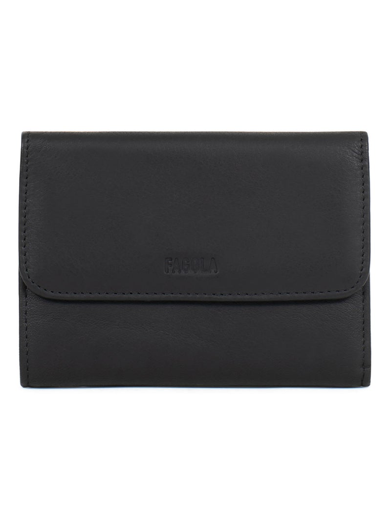 Portefeuille Cuir Stop RFID 1 Volet Émy Femme Noir - Kiabi