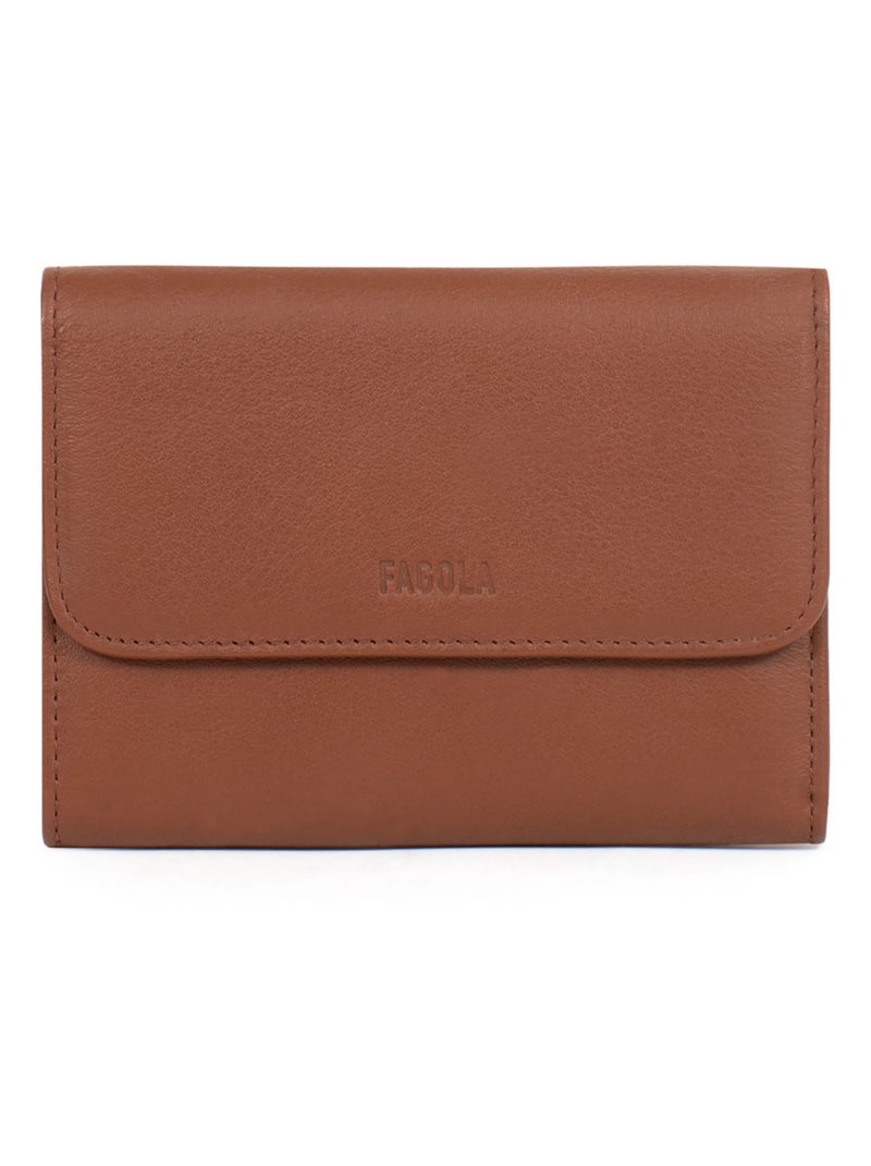 Portefeuille Cuir Stop RFID 1 Volet Émy Femme Terracotta - Kiabi