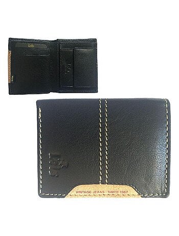 Portefeuille en cuir noir Lois Vintage
