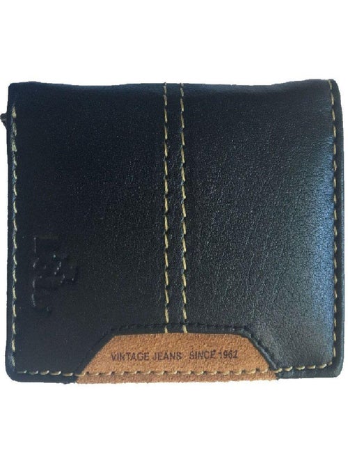 Portefeuille en cuir noir Since 1962 Lois - Kiabi