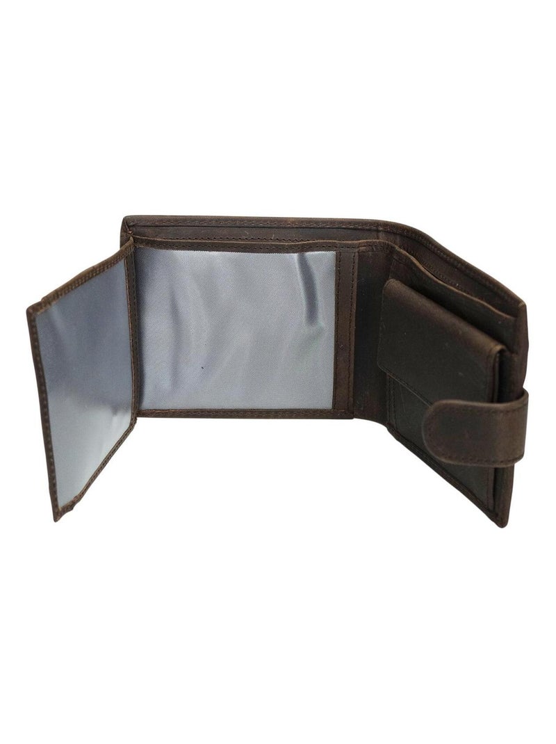 Portefeuille en Cuir vintage Homme avec Protection RFID Bleu marine - Kiabi