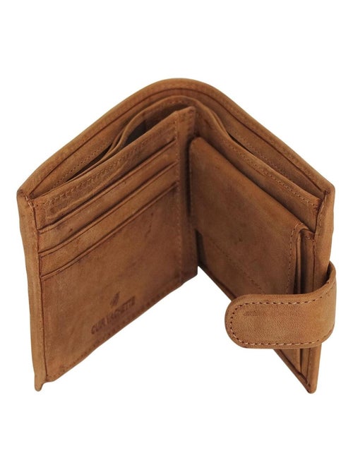 Portefeuille en Cuir vintage Homme avec Protection RFID - Kiabi