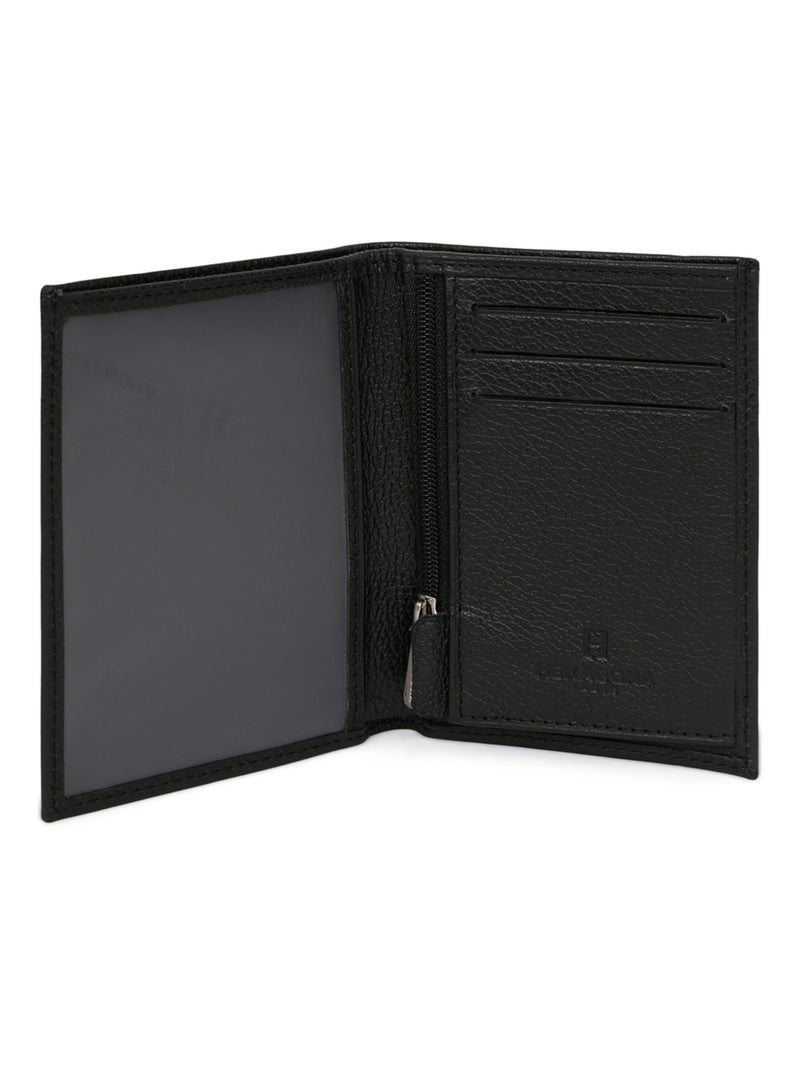 Portefeuille européen  1 volet  Cuir CONFORT Noir - Kiabi