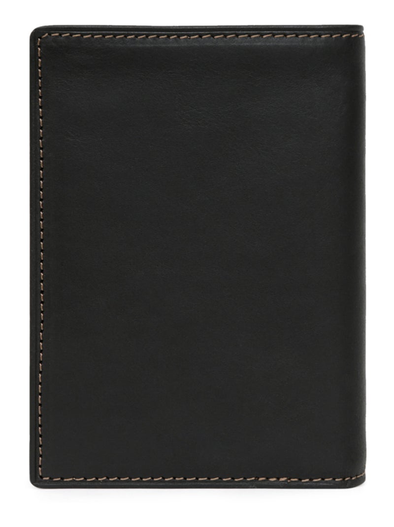 Portefeuille européen  1 volet  Cuir FÉLIN Noir - Kiabi