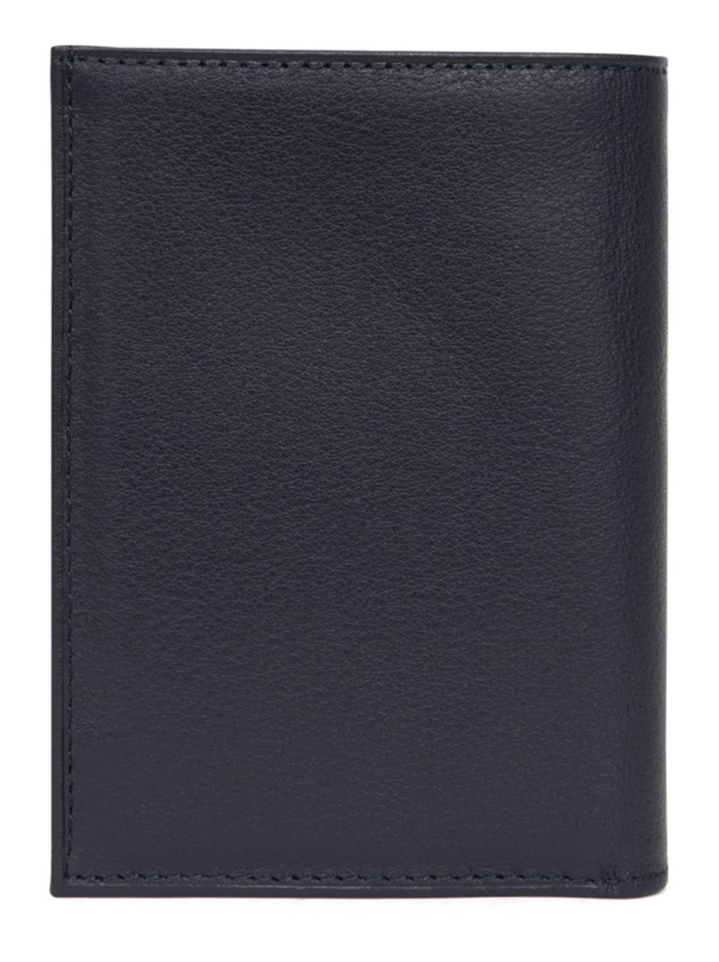 Portefeuille européen  1 volet  Cuir SOFT Bleu marine - Kiabi
