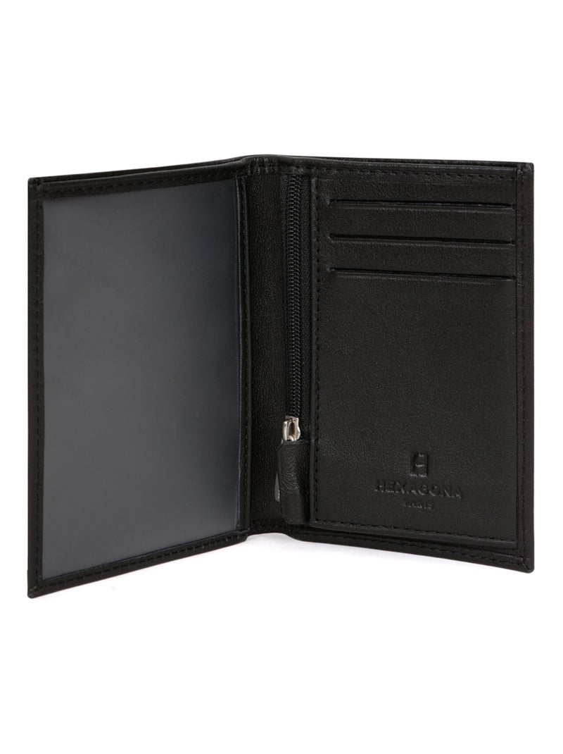 Portefeuille européen  1 volet  Cuir SOFT Noir - Kiabi