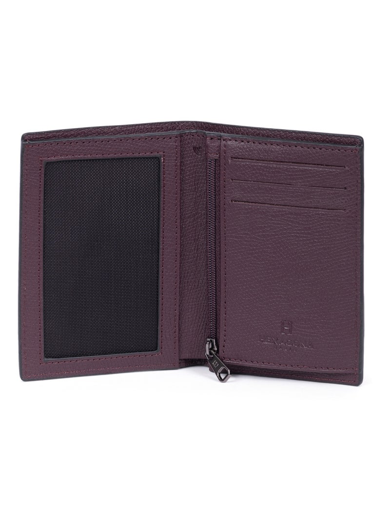 Portefeuille européen  1 volet  Stop RFID  Cuir DANDY Bordeaux - Kiabi