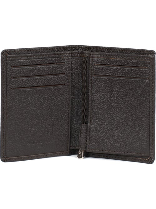 Portefeuille européen  1 volet  Stop RFID  Cuir de vachette CONFORT - Kiabi