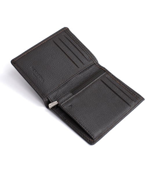 Portefeuille européen  1 volet  Stop RFID  Cuir de vachette CONFORT - Kiabi