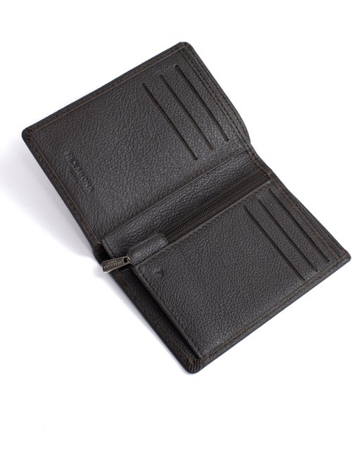 Portefeuille européen 1 volet Stop RFID Cuir de vachette CONFORT - Kiabi Portefeuille européen 1 volet Stop RFID Cuir de vachette CONFORT - Kiabi