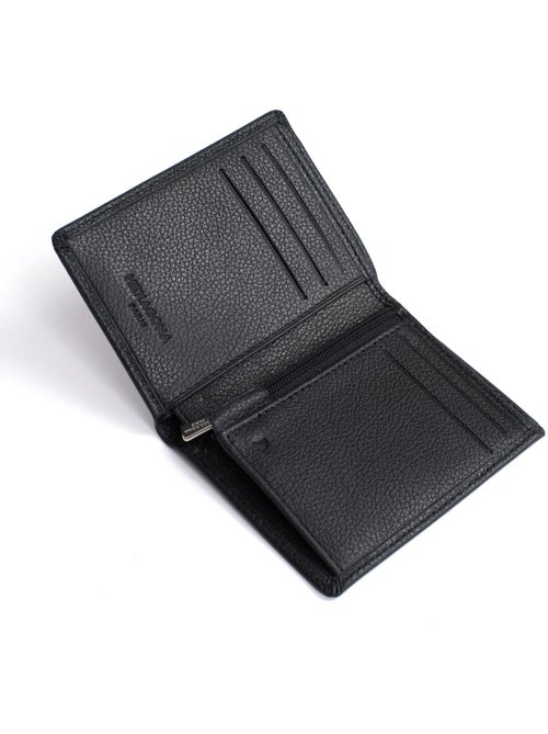 Portefeuille européen  1 volet  Stop RFID  Cuir de vachette CONFORT - Kiabi